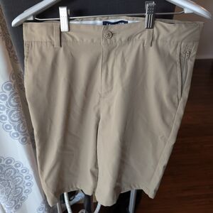 Lands' End Boys Khaki Flat Front Uniform Shorts